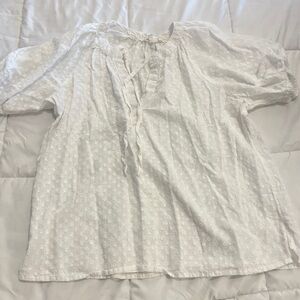 Workshop Republic Clothing White Textured Blouse